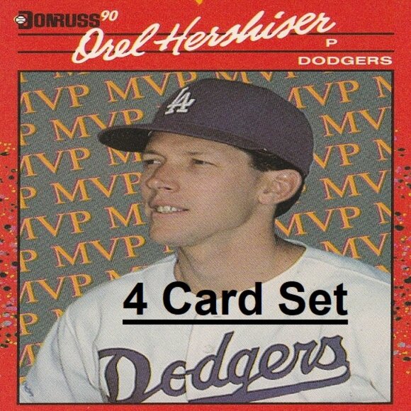 Orel Hershiser - Los Angeles Dodgers MLB Card Collection - 4 Card Set - Picture 1 of 5